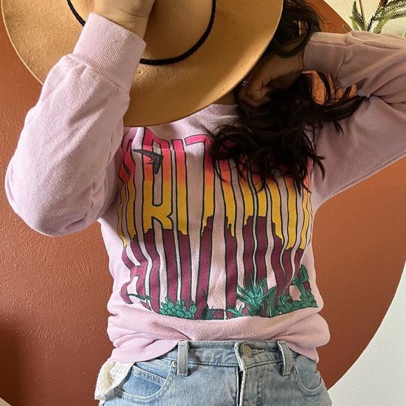 Vintage Cal Cru Arizona‎ sunset Sweatshirt Size small Made in USA Single Stitch - Picture 4 of 8